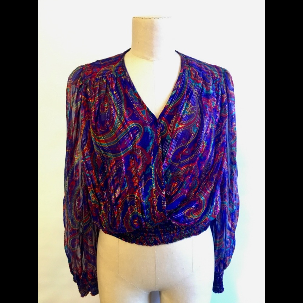 Vintage Adrianna Papell Silk Purple Top Blouse 6